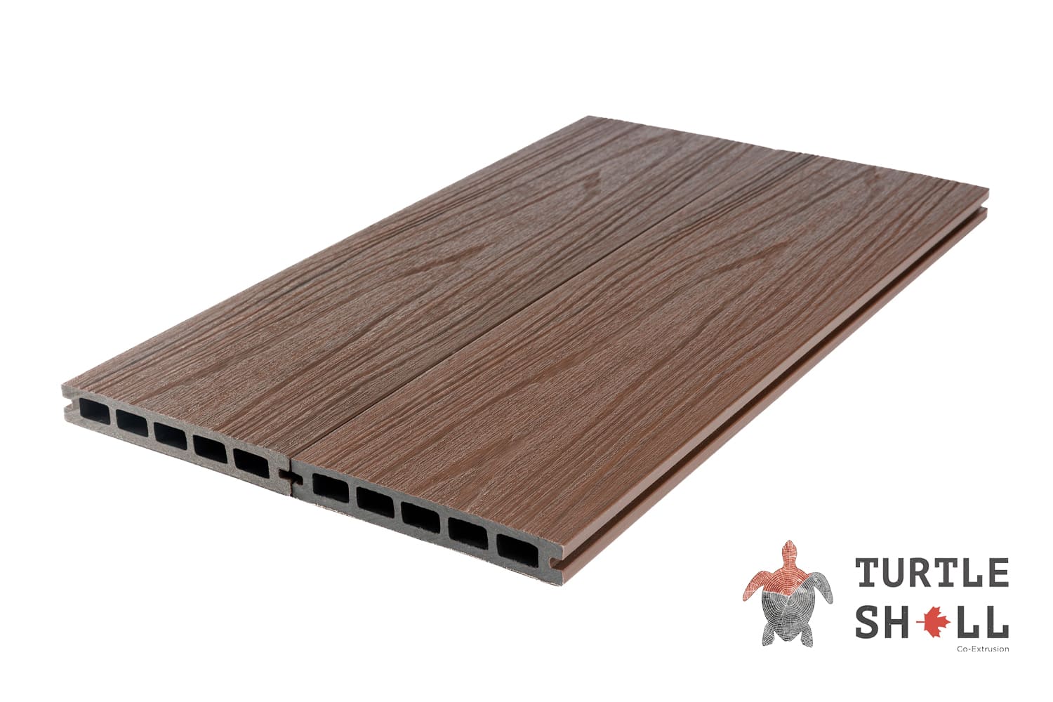 Террасная доска из ДПК Turtle Shell, Square, Texas Hickory, Co-Extrusion