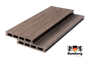Террасная доска Bamberg Square Fossiled, Brazilian Walnut (Окаменелое дерево) — Black Deck