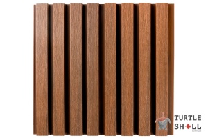 Реечная панель ДПК Middle Lines, Thai Teak, Коэкструзия, 219х26 мм от бренда Turtle Shell — идеально для отделки наружных стен (фасад, цоколь,кровельный свет, гараж, беседка)